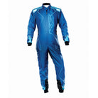 The navy and cyan OMP KS-3R Art Kart Racing Suit.