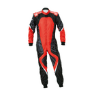 The black and red OMP KS-3X Art Youth Kart Racing Suit.