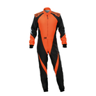 The black and orange OMP KS-3X Youth Kart Racing Suit.