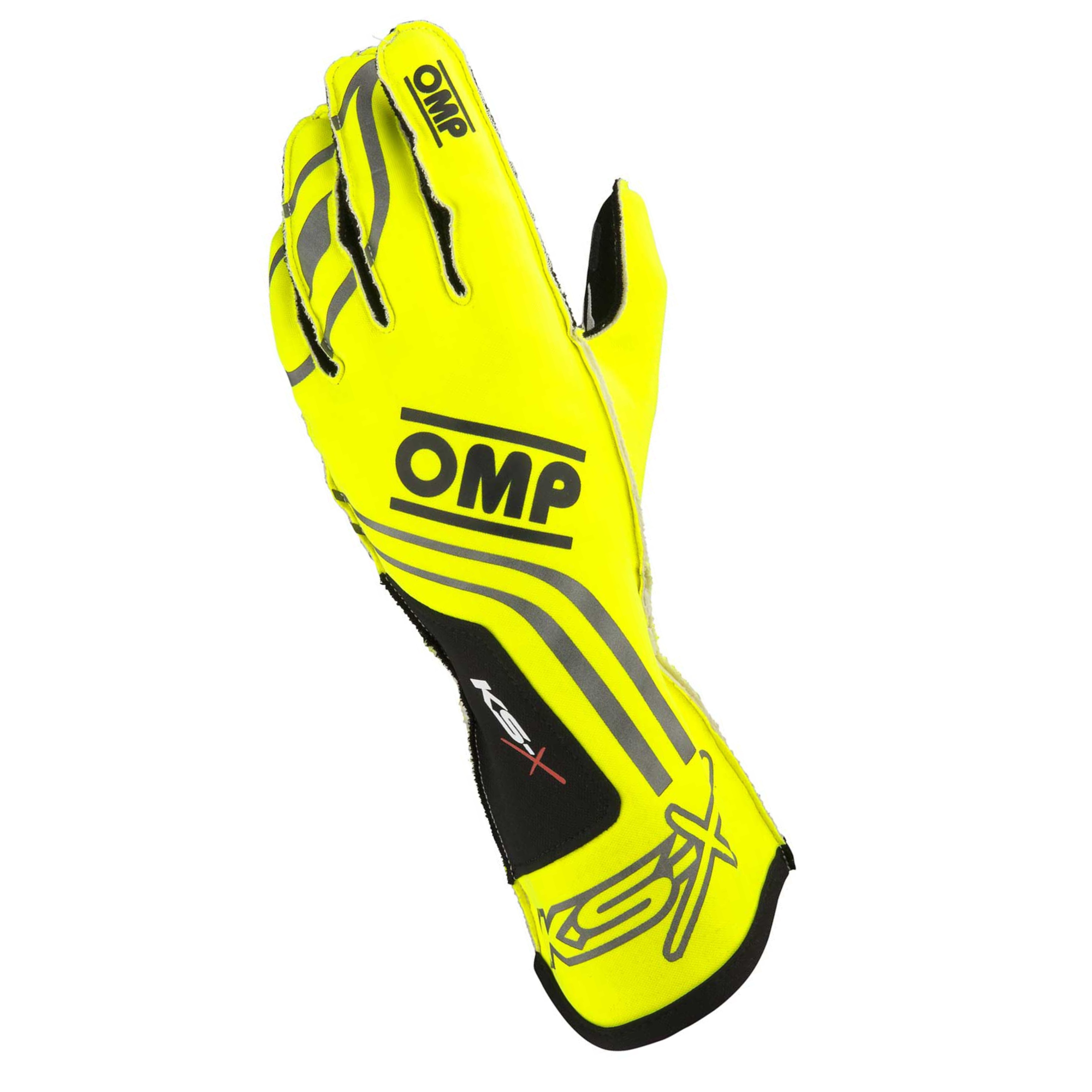 The yellow OMP KS-X Karting Gloves.