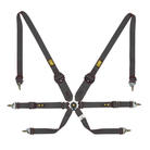 The black FIA 8853-2016 rated OMP One 3+2 Convertible Racing Harness.