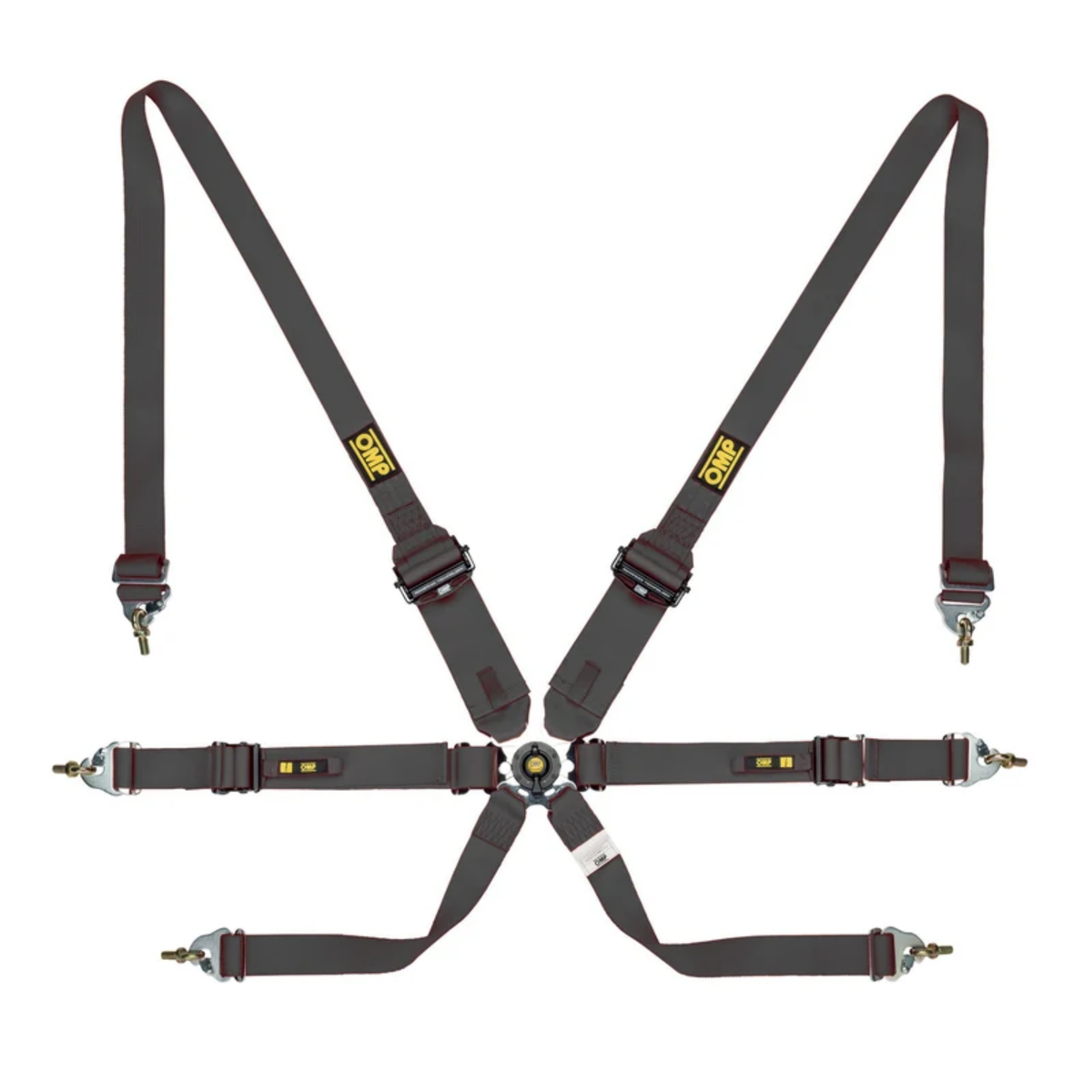 The black FIA 8853-2016 rated OMP One 3+2 Convertible Racing Harness.