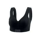 The black OMP One Evo Sports Bra.
