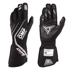 The 2023 Model black and grey OMP One Evo X Racing Gloves.