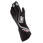 A single 2023 Model black and grey OMP One Evo X Racing Gloves.
