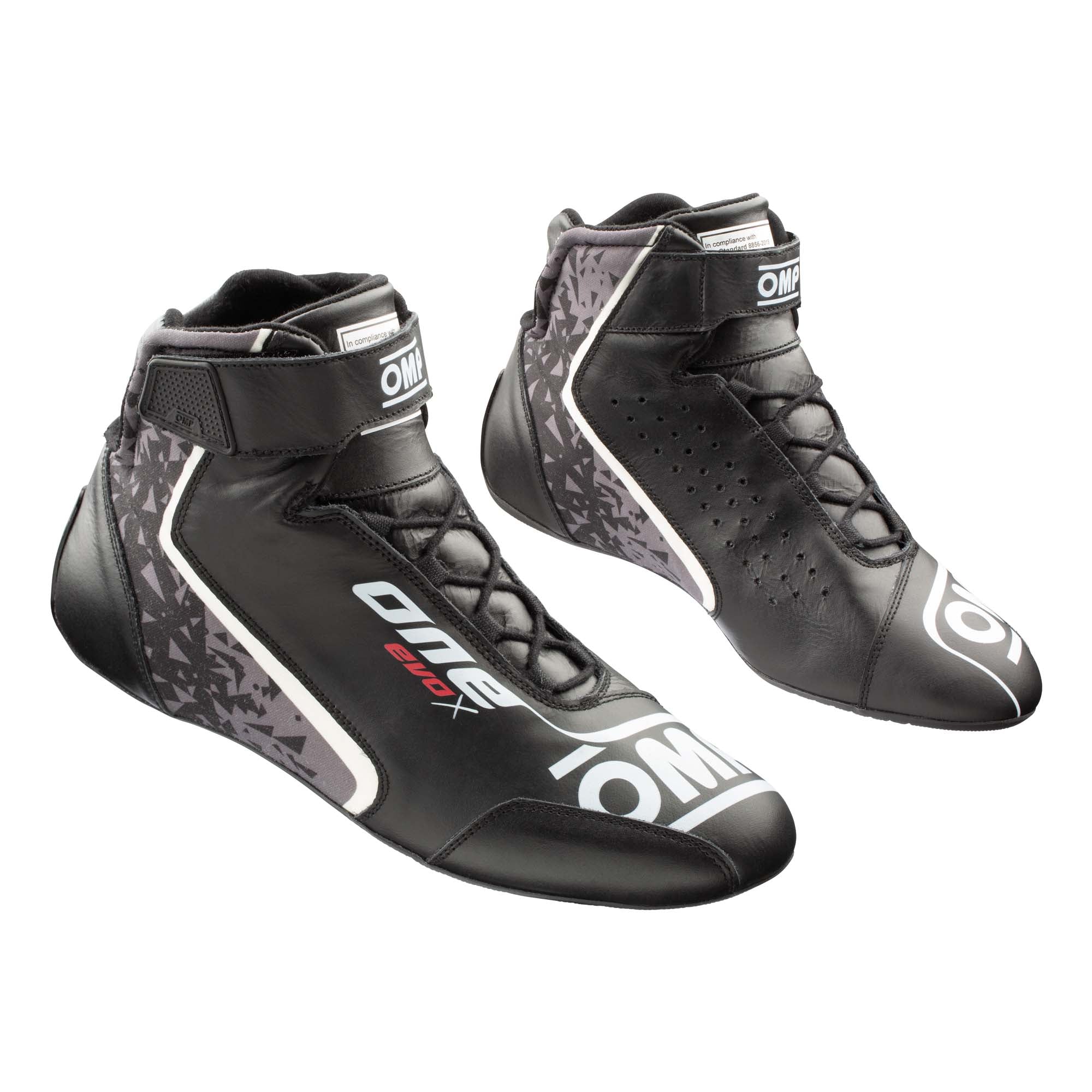 The black OMP One Evo X v1 Racing Shoes.