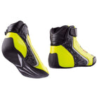 The heel and sole of the yellow OMP One Evo X v1 Racing Shoes.
