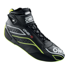 The black and yellow OMP One-S Racing Shoes.