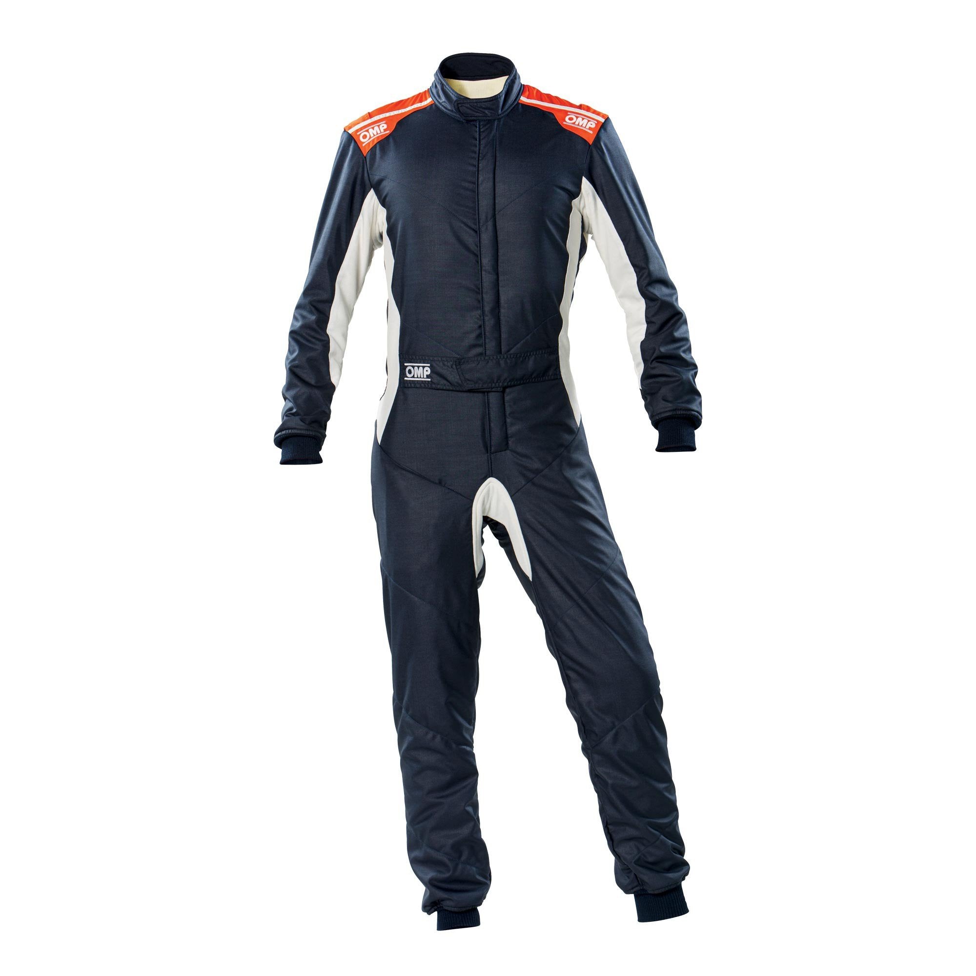 The navy and orange OMP One-S Racing Suit.