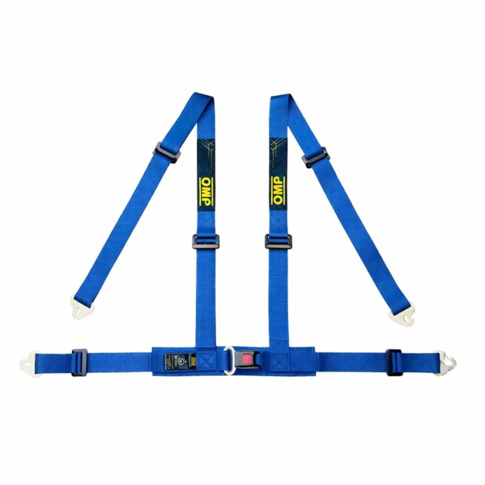 The blue OMP Road 4M ECE 4-Point Street Harness.