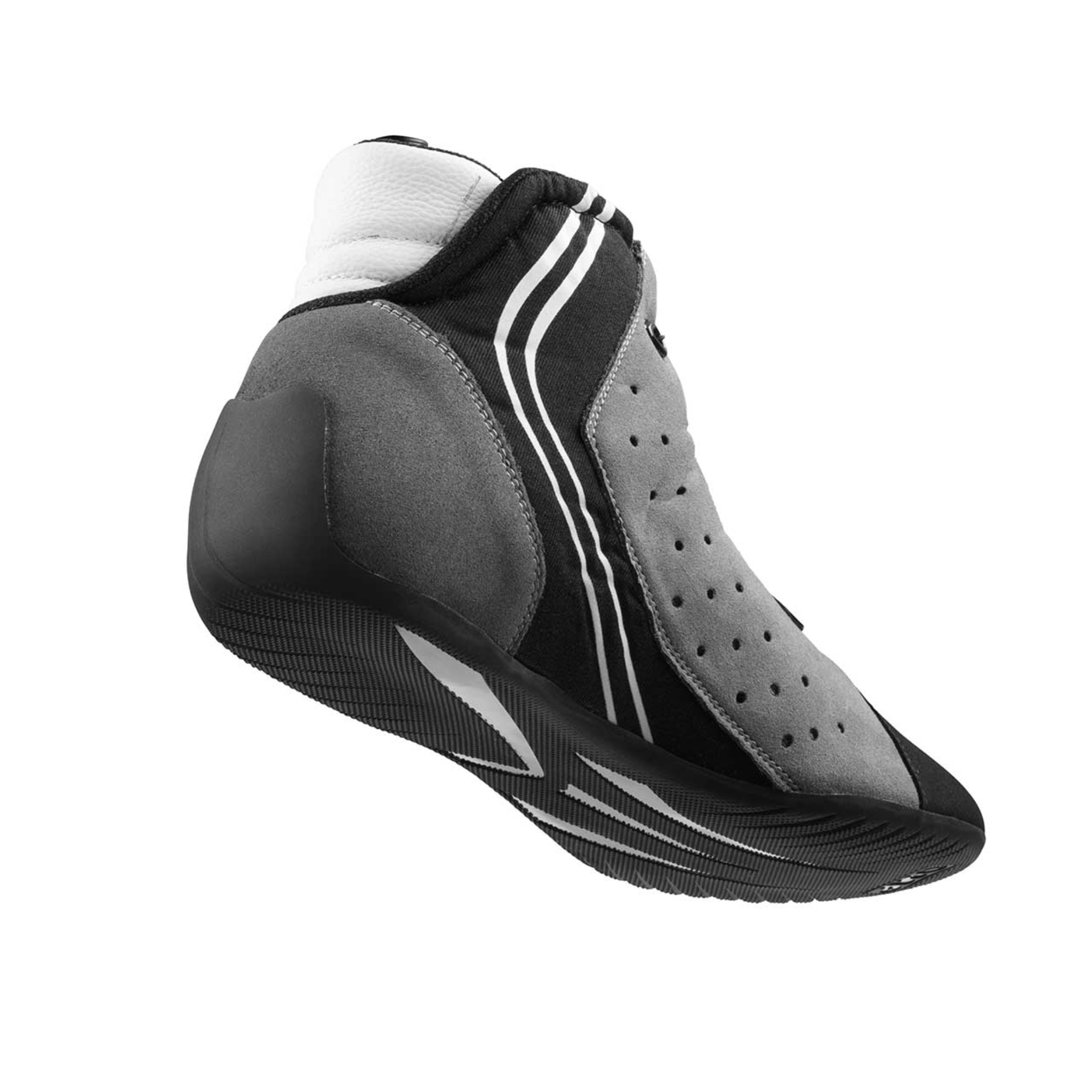 The sole of the black OMP KS-XR Karting Shoes.