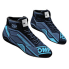 The black and cyan OMP Sport Racing Shoes.