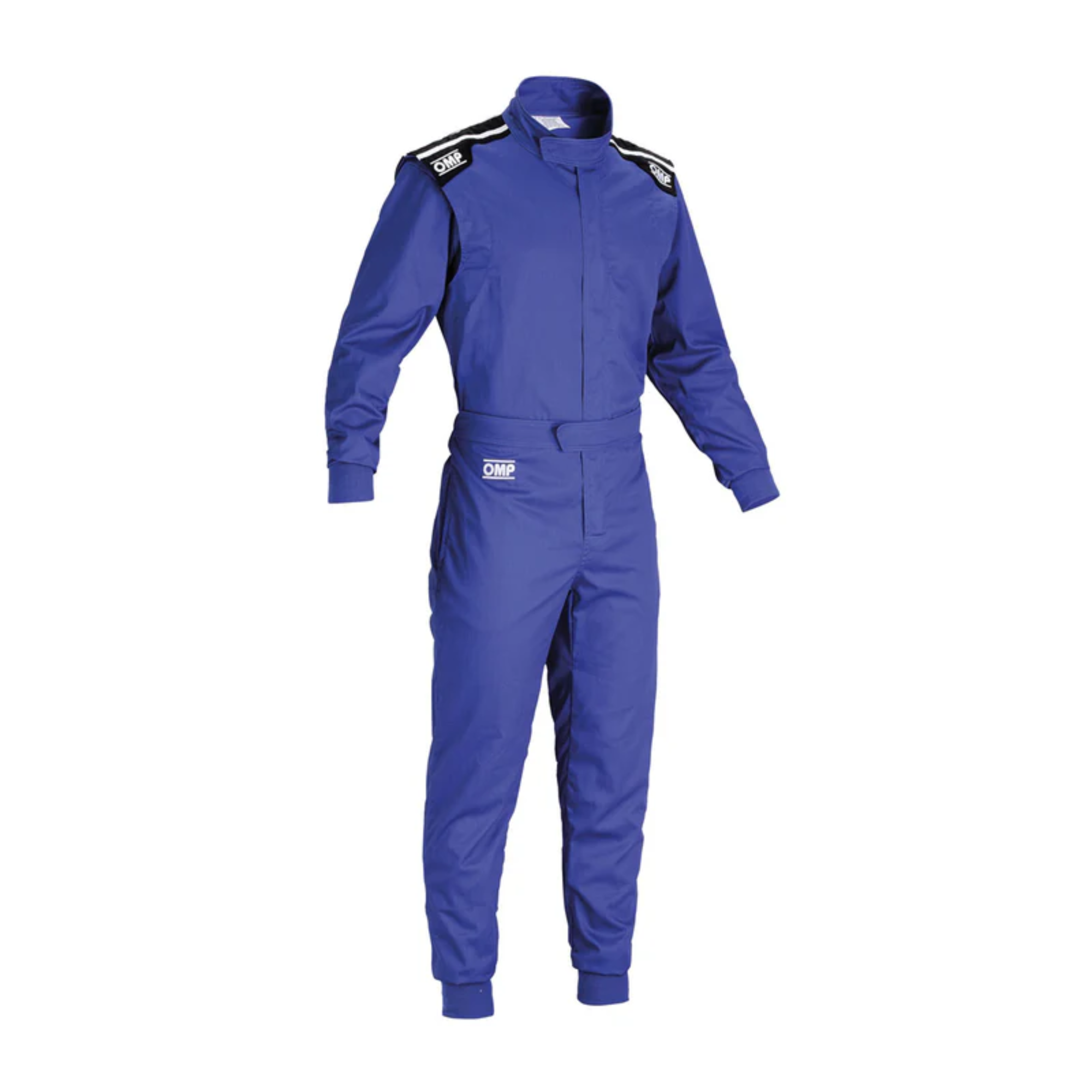 The blue OMP Summer-K Youth Kart Racing Suit.