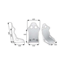 The dimensions of the OMP TRS-E XL Racing Seat.