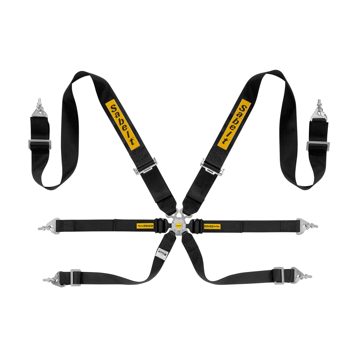 The black Sabelt Enduro Steel 3/2" FIA Racing Harness.