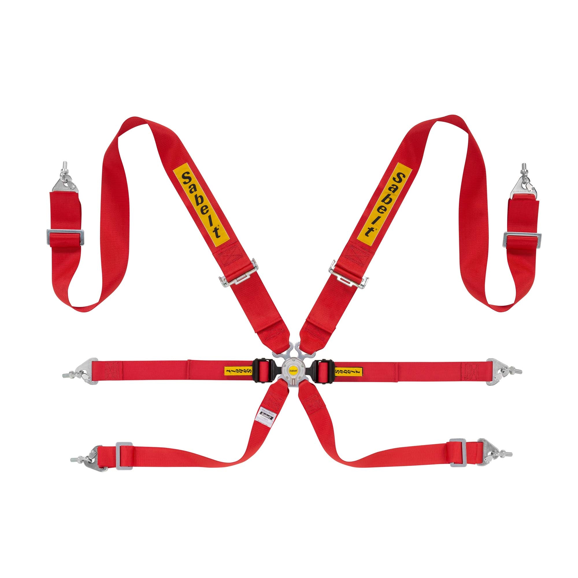 The red Sabelt Enduro Steel 3/2" FIA Racing Harness.