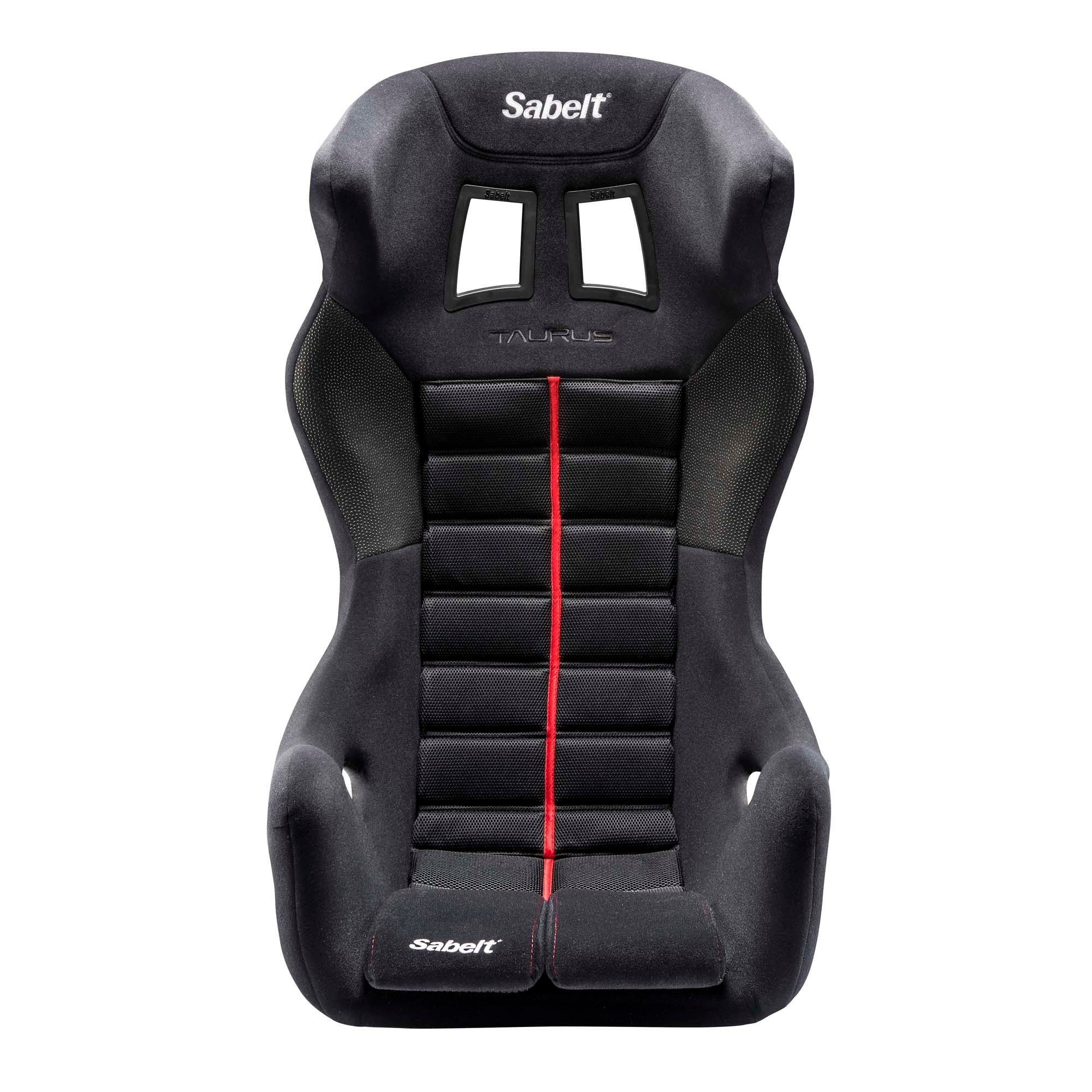 The front of the black Sabelt Taurus Max Fiberglass Racing Seat.