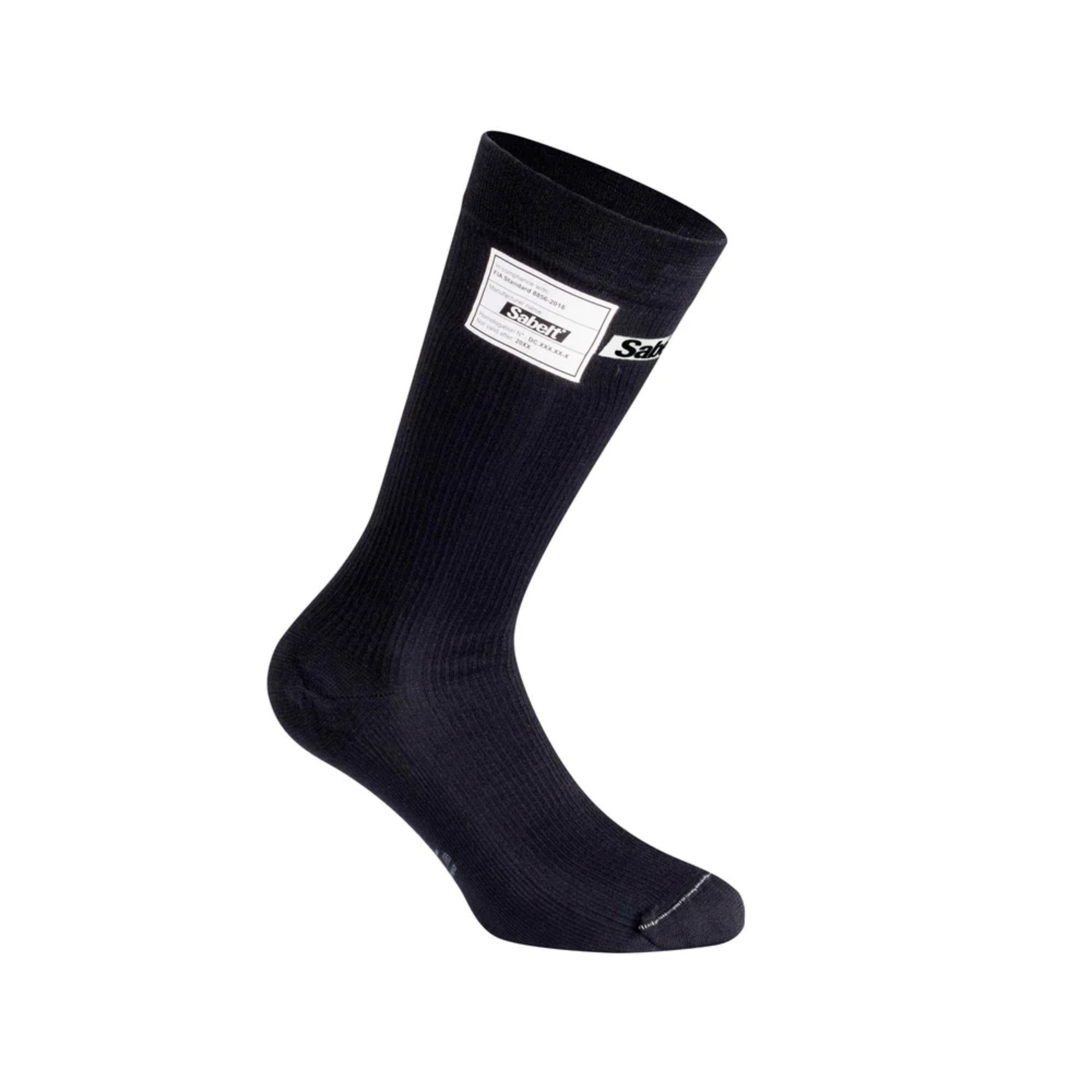 The black Sabelt UI-600 Fire Resistant Racing Socks - FIA 8856-2018.