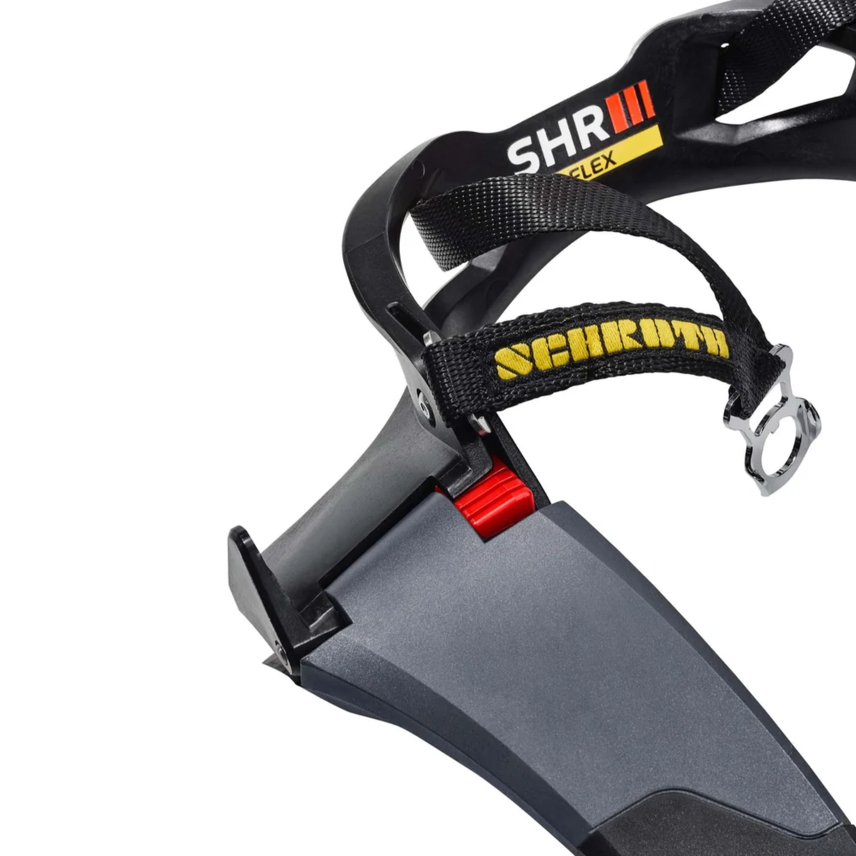 The Schroth SHR Flex Head and Neck Restraint shown close up.