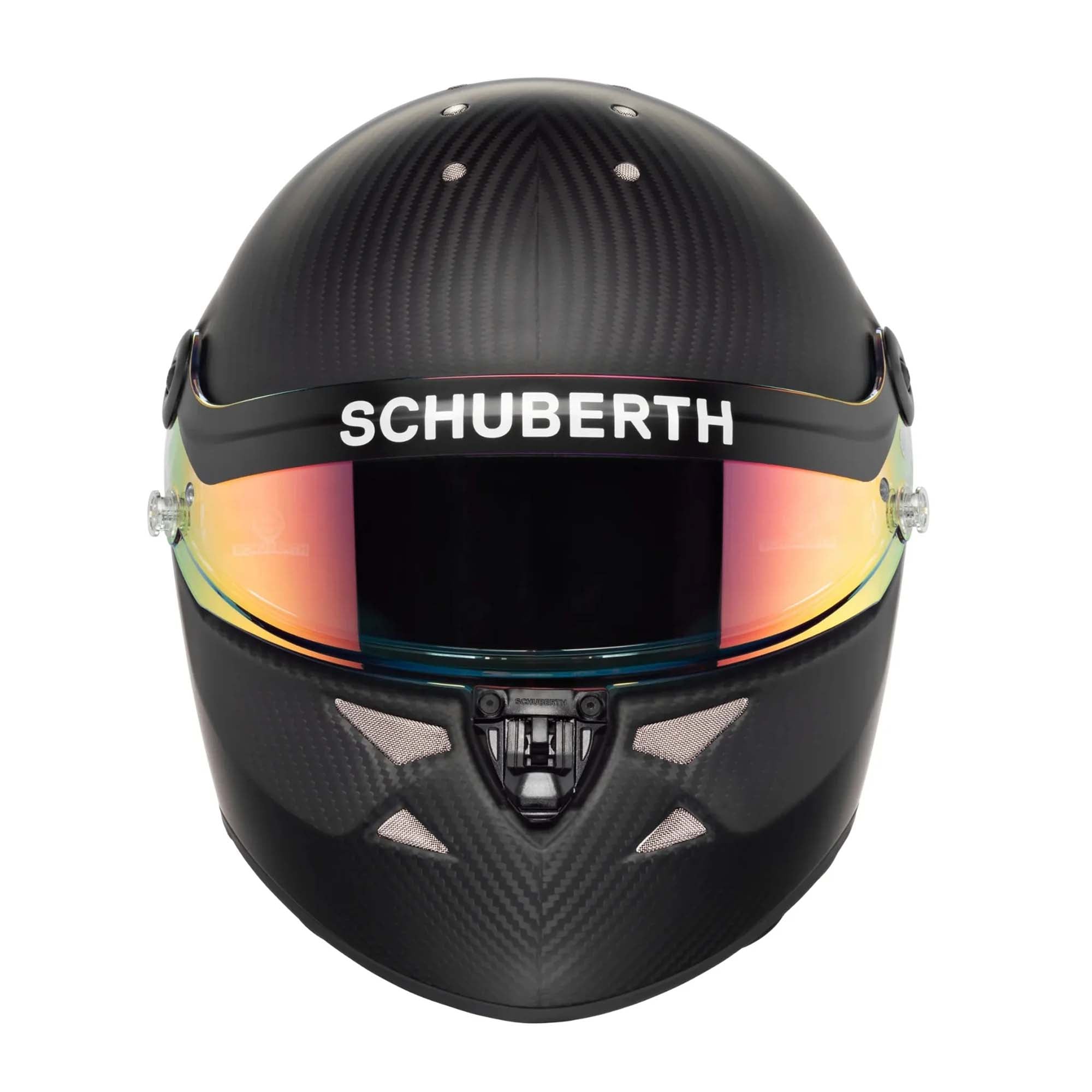 The front of the Schuberth SK1 Carbon Evo Karting Helmet.