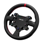 The Simagic GTS Leather Wheel and Button Box at an angle.