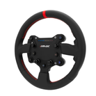 The Simagic GTS Suede Wheel and Button Box at an angle.