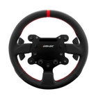 The Simagic GTS Suede Wheel and Button Box with the lights turned off.