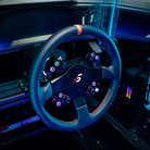 The Simagic Neo X 330T Rally Steering Wheel used on a sim racing rig.
