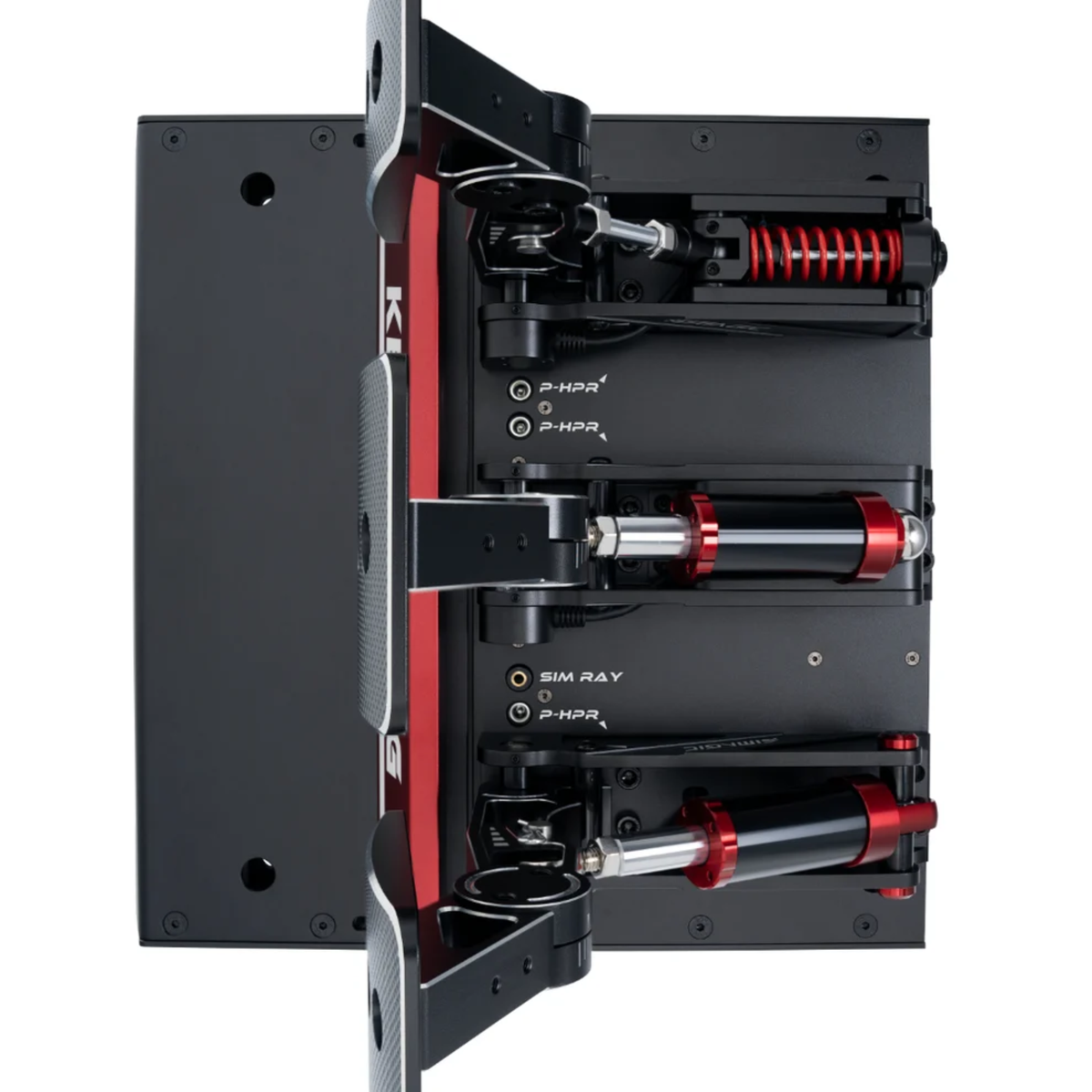 The Simagic P1000 Pedal Set 3 pedals standard from the top.