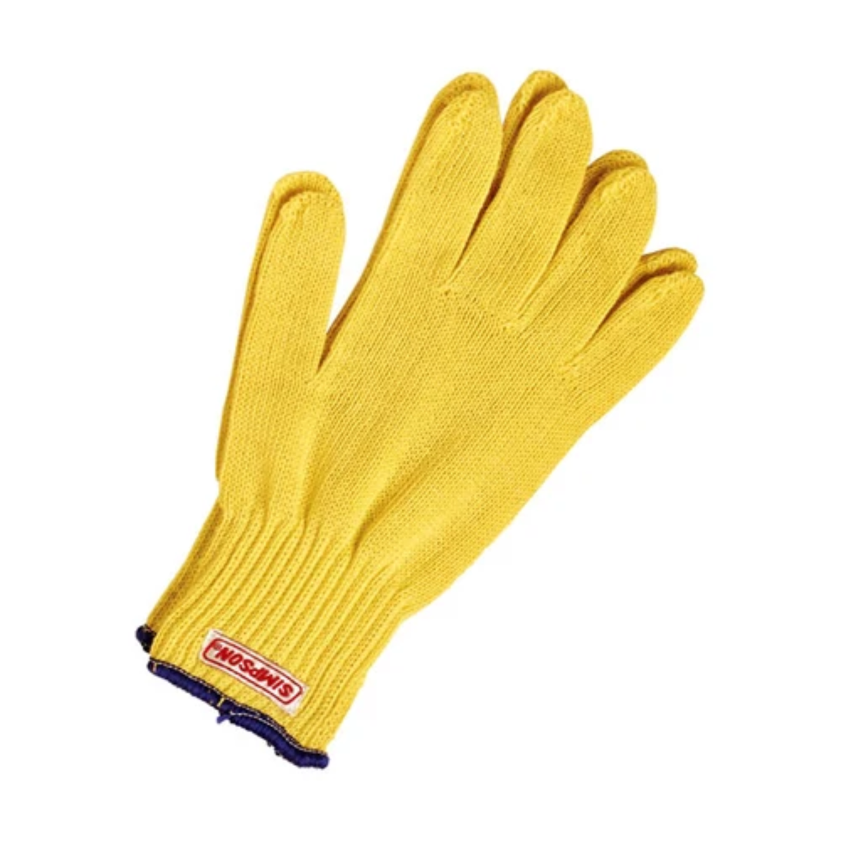 The yellow Simpson Mechanics Kevlar Gloves for pit crew members.