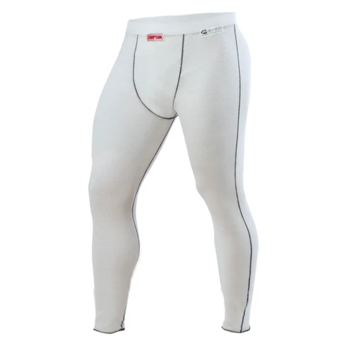 The white SFI 3.3 rated Simpson Memory Fit Fire Resistant Racing Underpants.