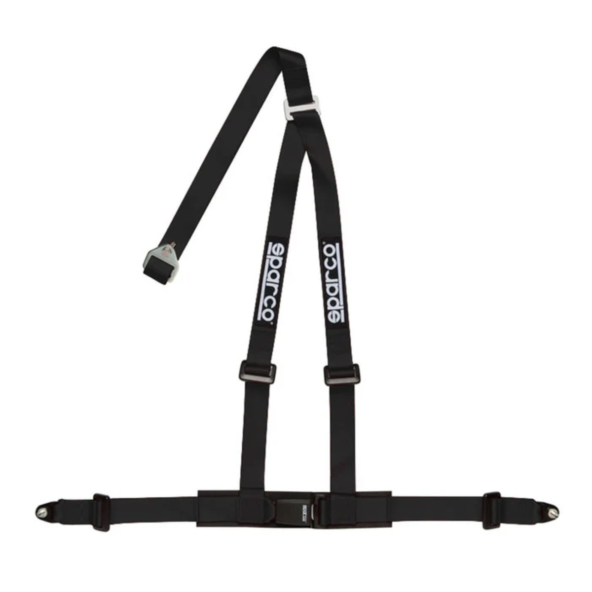 The black Sparco 2 Inch 3-Point Bolt-In Street Harness.