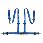 The blue Sparco 2 Inch 4-Point Snap-In Street Harness.