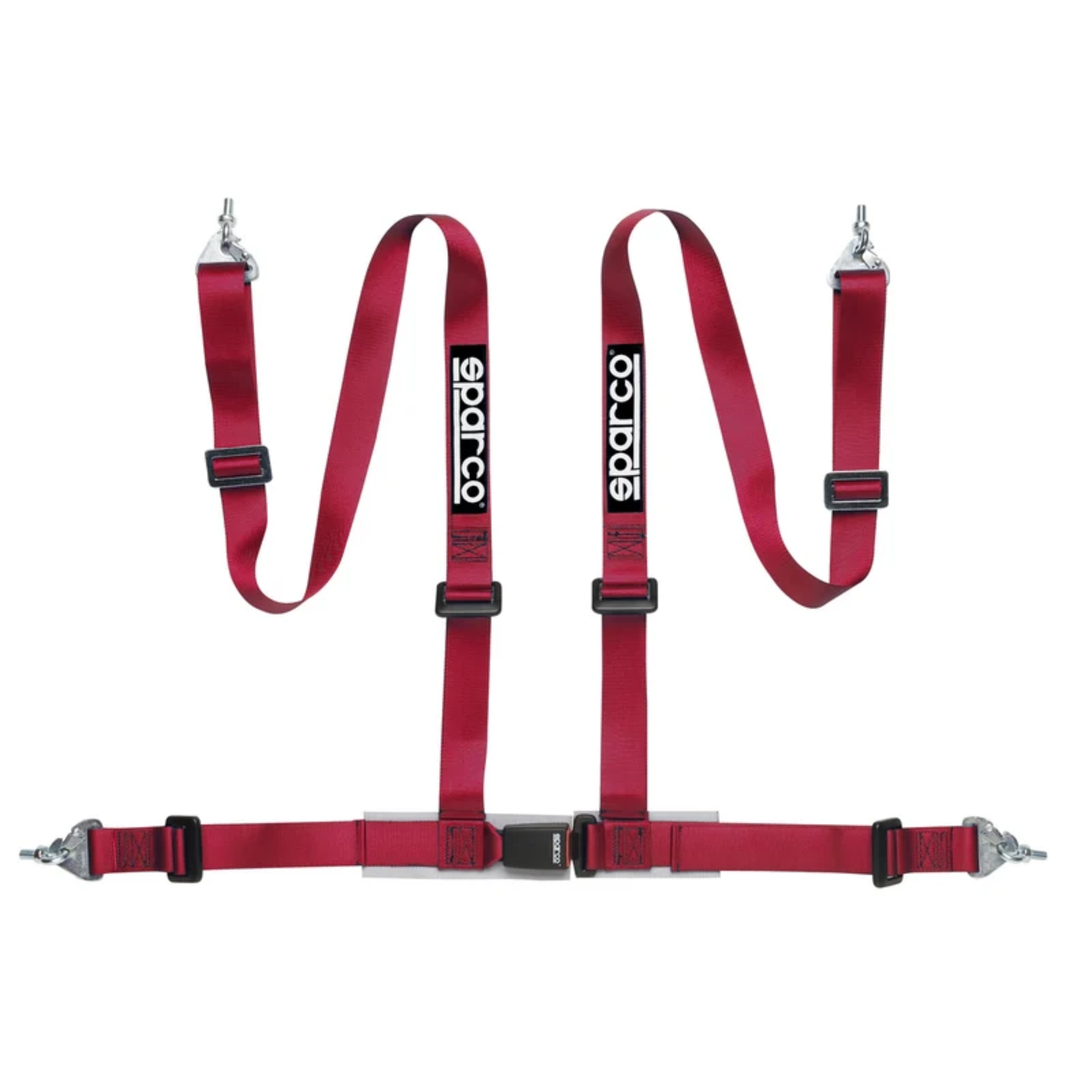 The red Sparco 2 Inch 4-Point Snap-In Street Harness.