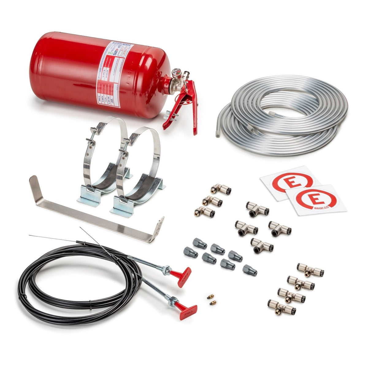The 4.25 Liter Sparco AFFF Steel Mechanical Fire System.