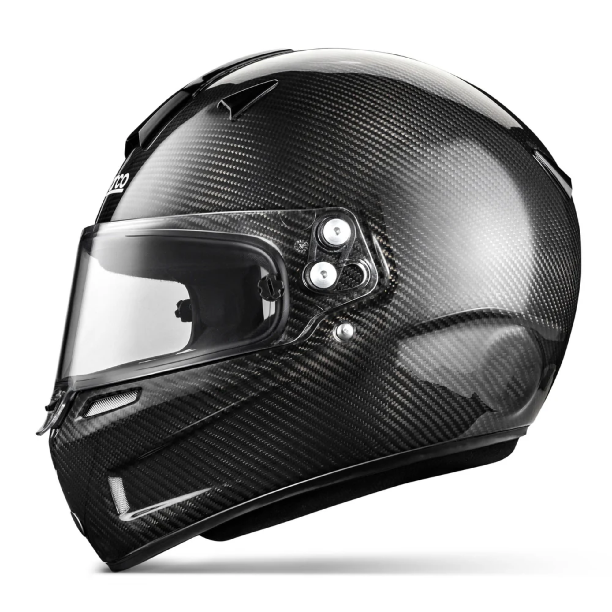 The side of the Sparco Air KF-7W Carbon K2015 Karting Helmet from Sparco.
