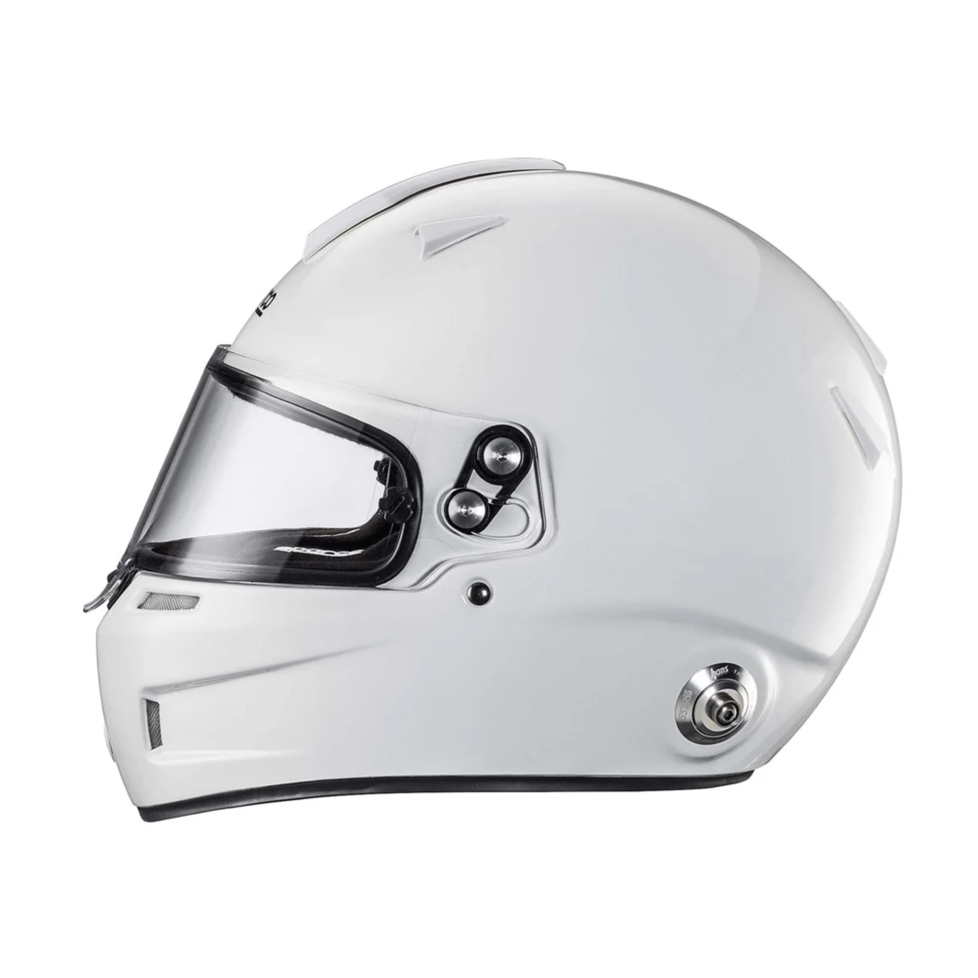 The side of the white Sparco Air Pro RF-5W SA2020 Helmet from Sparco.