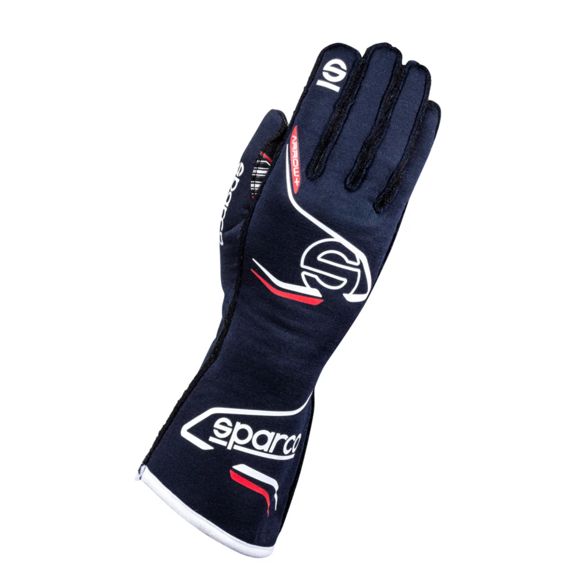 The navy and red Sparco Arrow+ Racing Gloves.