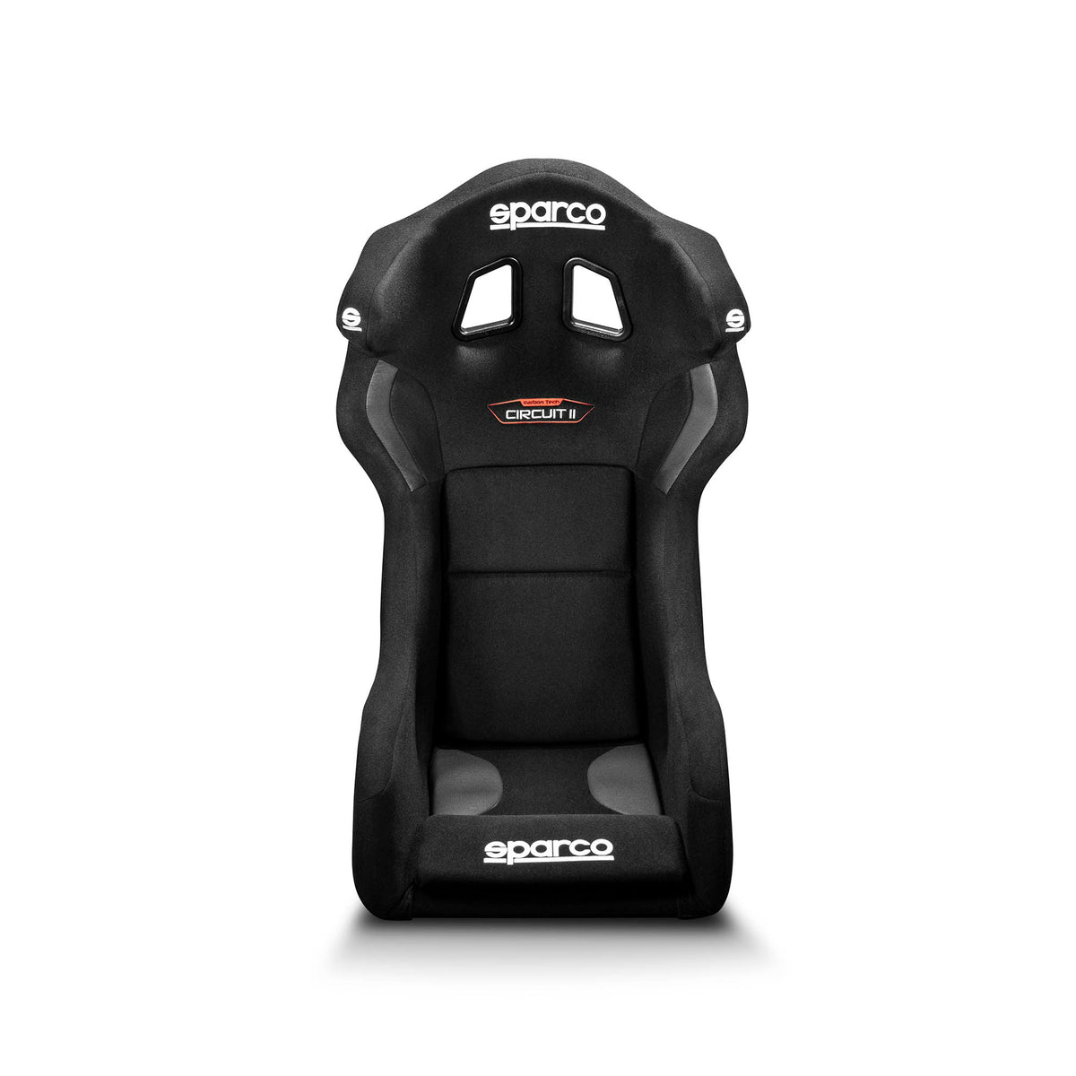 The front of the Sparco Circuit II Carbon Racing Seat.