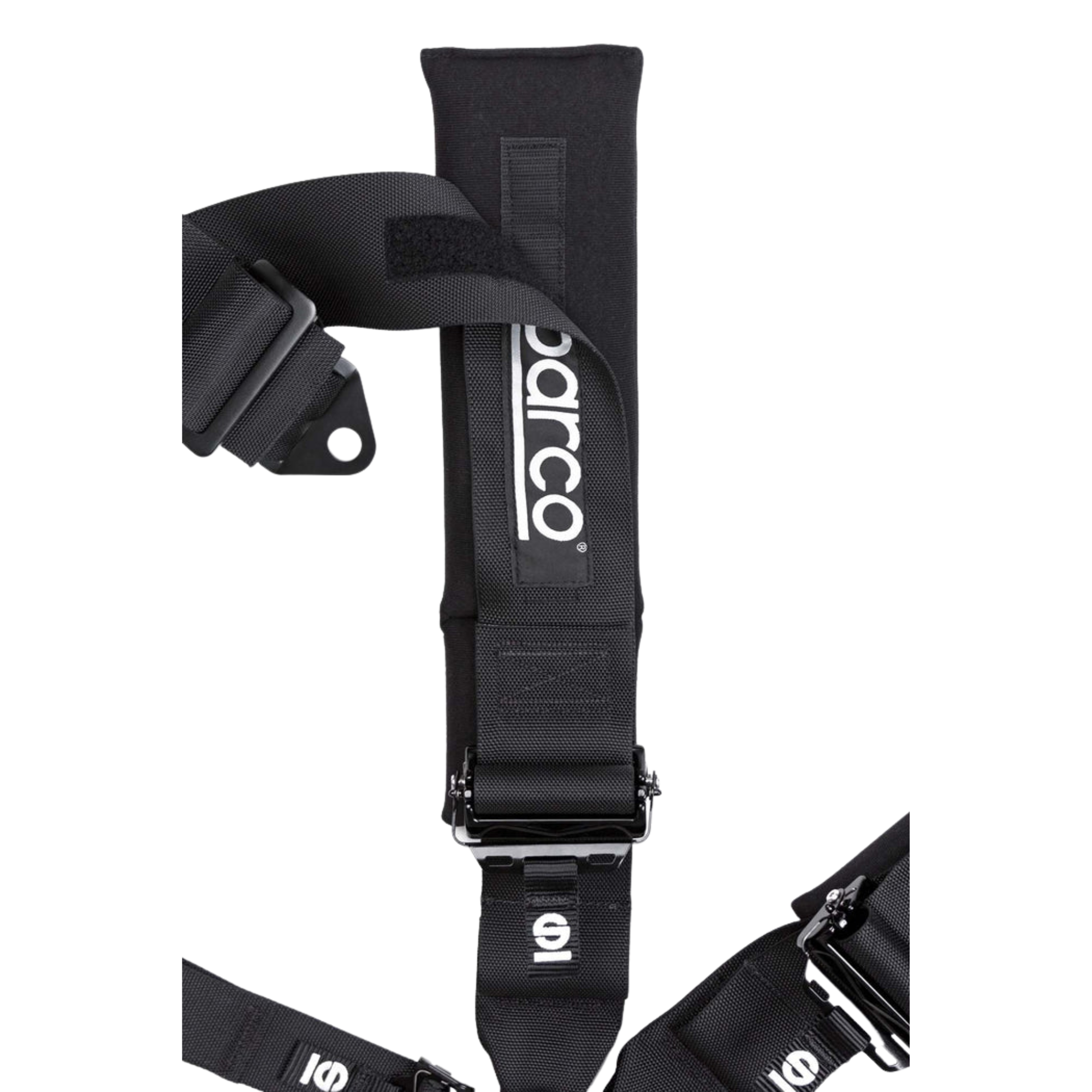 The Sparco Club H-4R 3" 5-Point Street Harness close up.