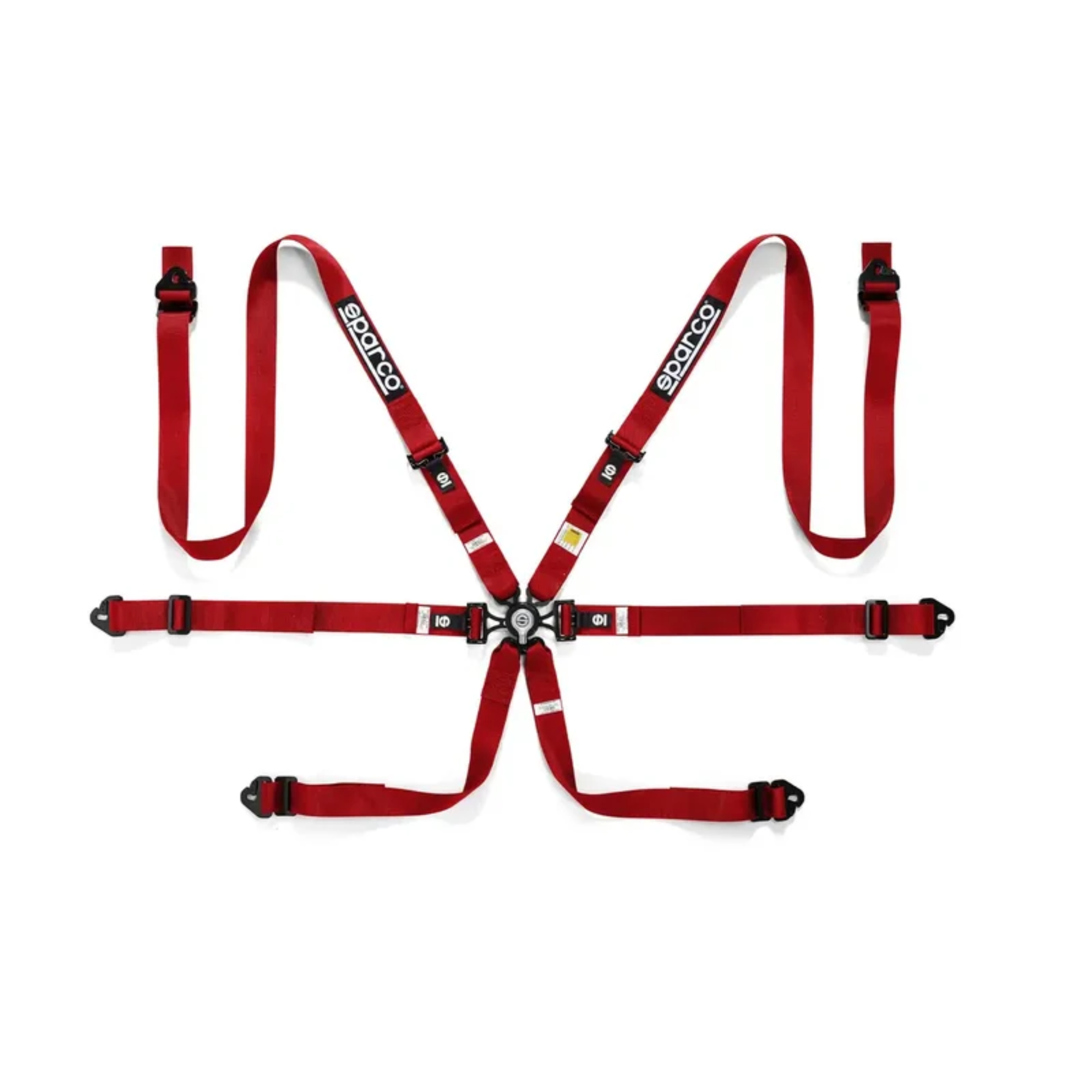 The red Sparco Comp H-2 Endurance Aluminum Racing Harness.