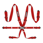 The red Sparco Comp H-3 Aluminum Racing Harness.