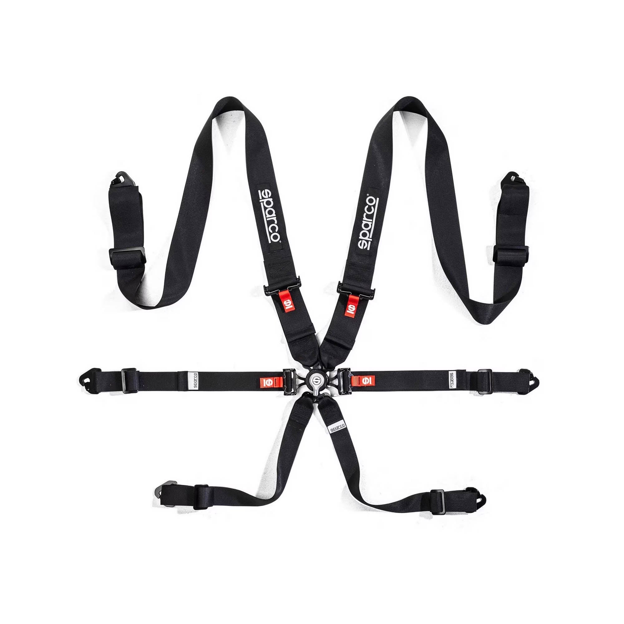 The black Sparco Comp H-3 Steel Racing Harness.