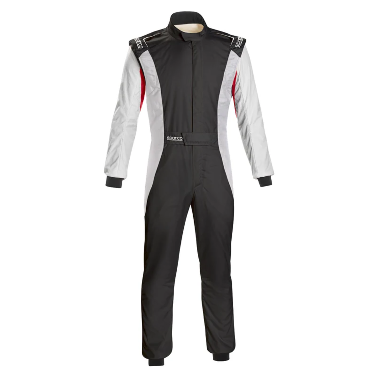 The black and white SFI 3.2a/5 rated Sparco Competition US Racing Suit with red accents.