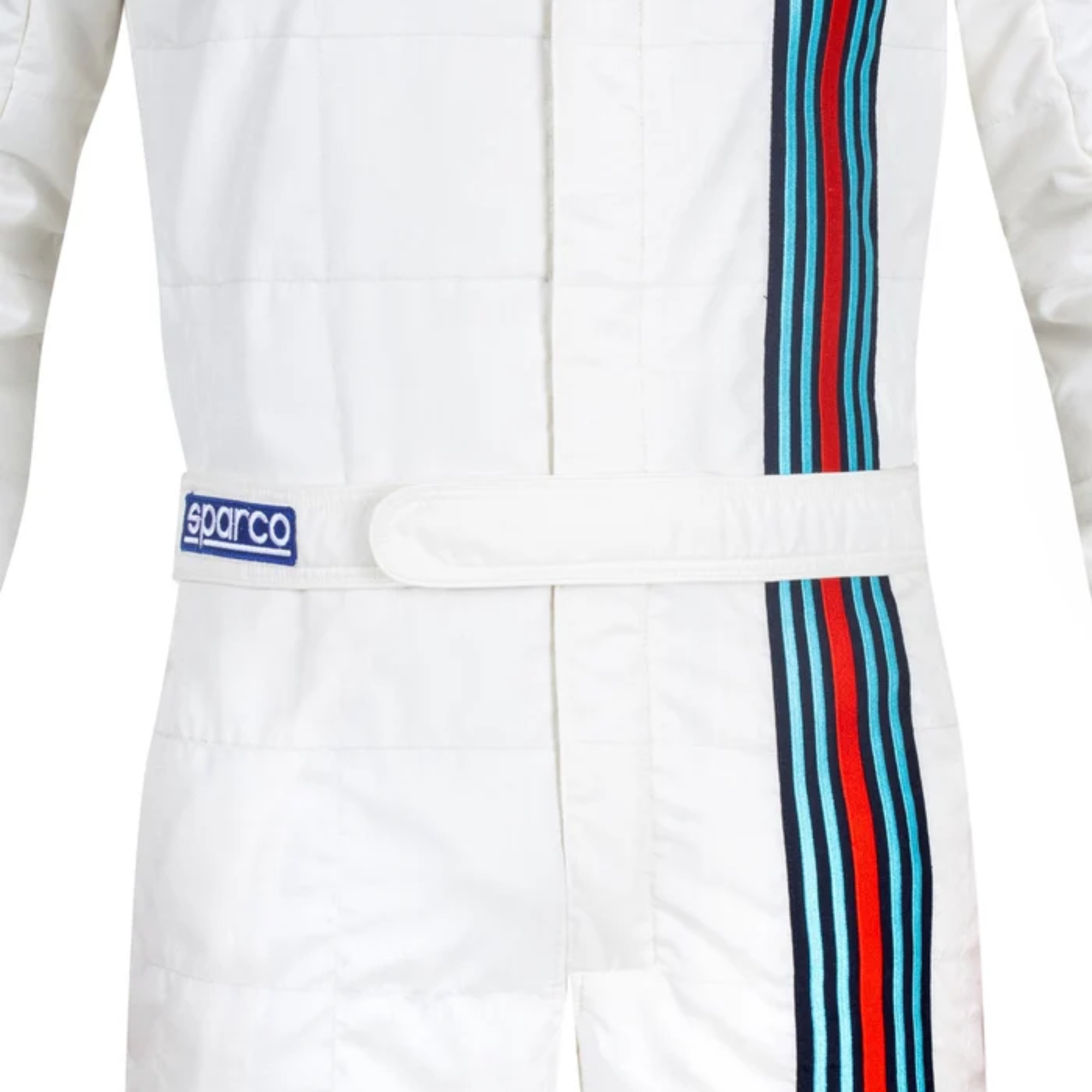 The Sparco Competition Vintage Racing Suit from Sparco showing the stomach area and strap.