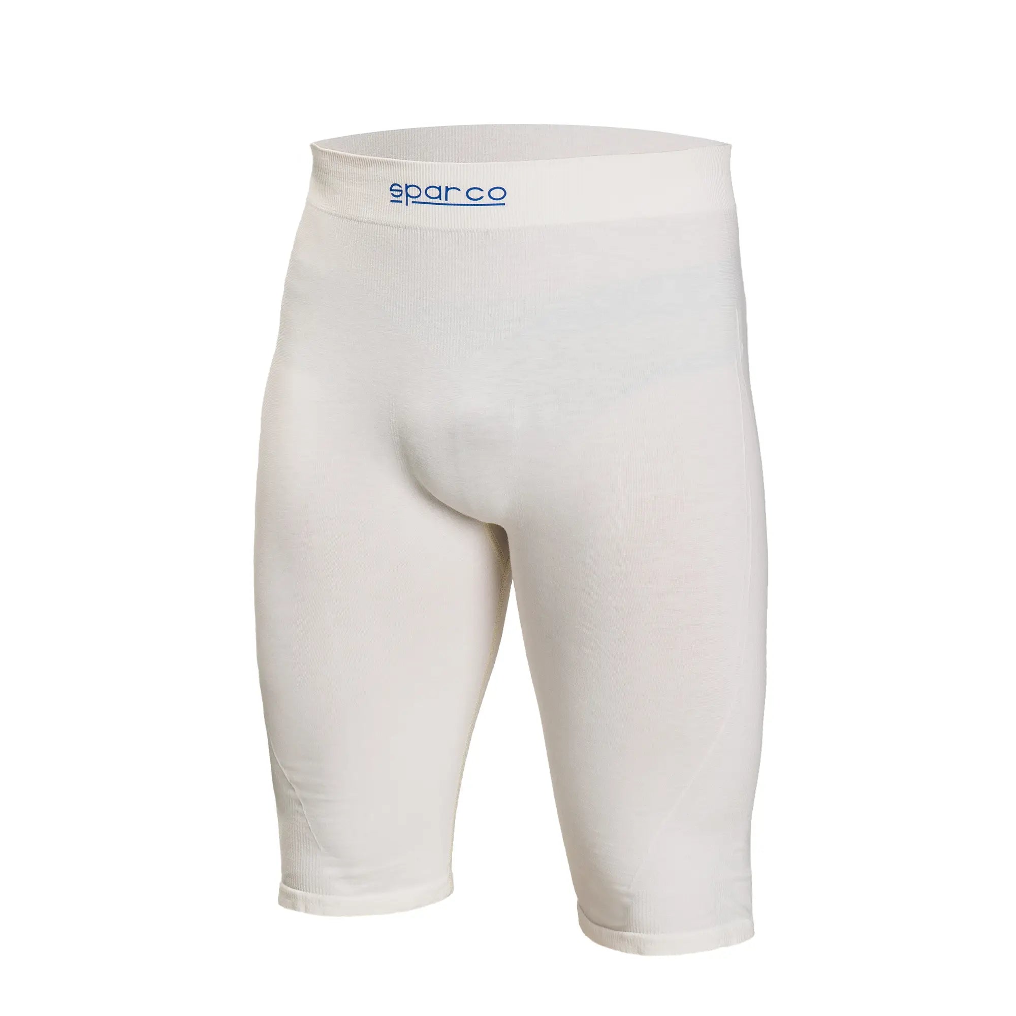 The white Sparco Delta RW-6 Boxers with the Sparco logo around the waist in blue.