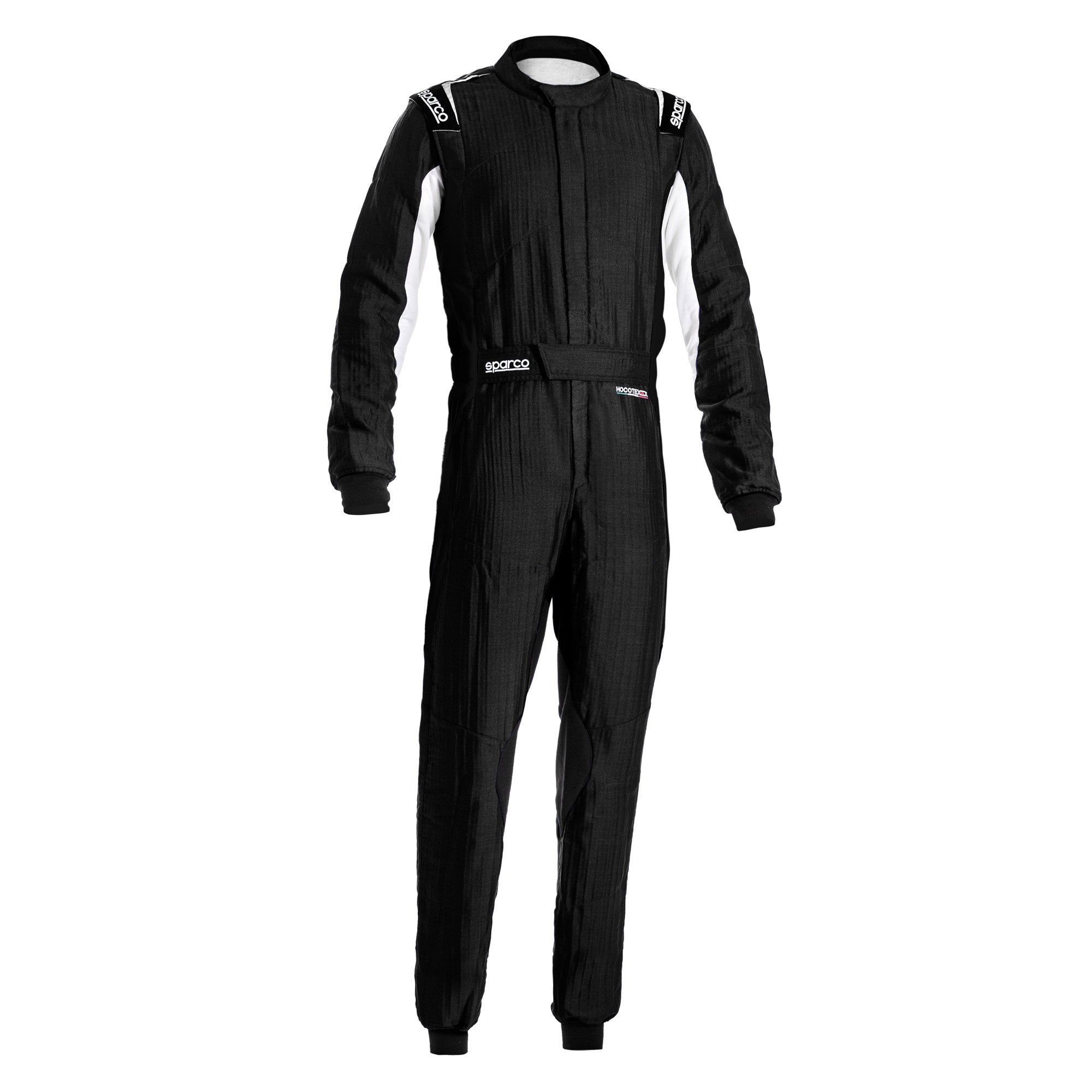 The black and white Sparco Eagle 2.0 Racing Suit.