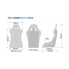 The dimensions of the Sparco Evo L QRT Performance Racing Seat.