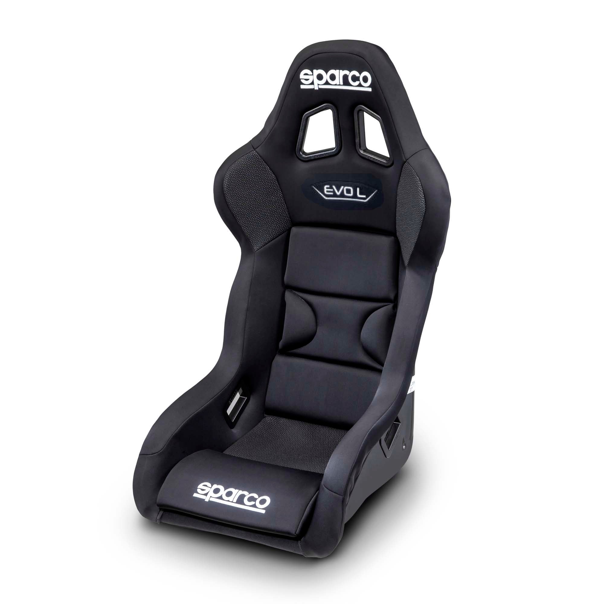 The black Sparco Evo L QRT X Fiberglass Racing Seat.