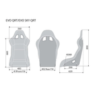 The dimensions of the black Sparco Evo QRT Fiberglass Racing Seat.